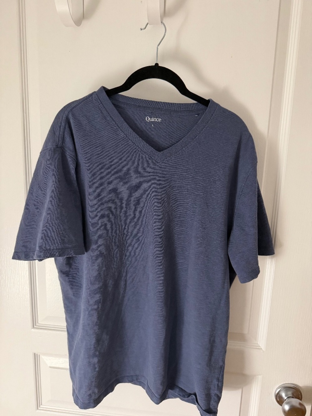 Quince 100% Organic Cotton V-Neck T-Shirt Blue Men’s Large